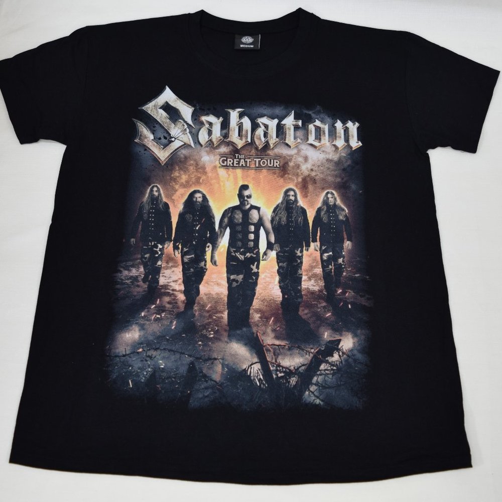 Sabaton Great Tour T Shirt Black Women's XL *NEW!